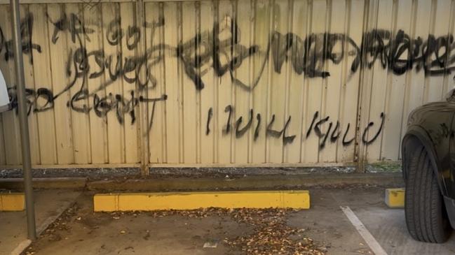 The graffiti in at the Penrith apartment.