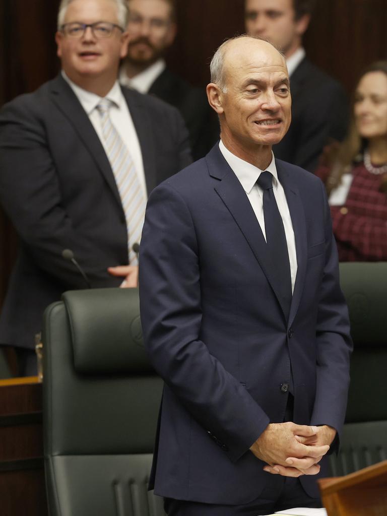 Treasurer Guy Barnett delivers the 2025 Tasmanian state budget. Picture: Nikki Davis-Jones