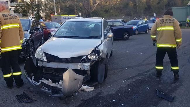 Images of the aftermath of an alleged rampage at a Sutherland carpark. Picture: Supplied