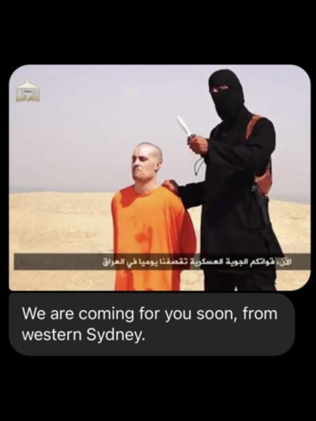 A still showing American journalist James Foley when he was a captive of ISIS was sent to members of the Executive Council of Australian Jewry. The man responsible for the message was later arrested by NSW Police.