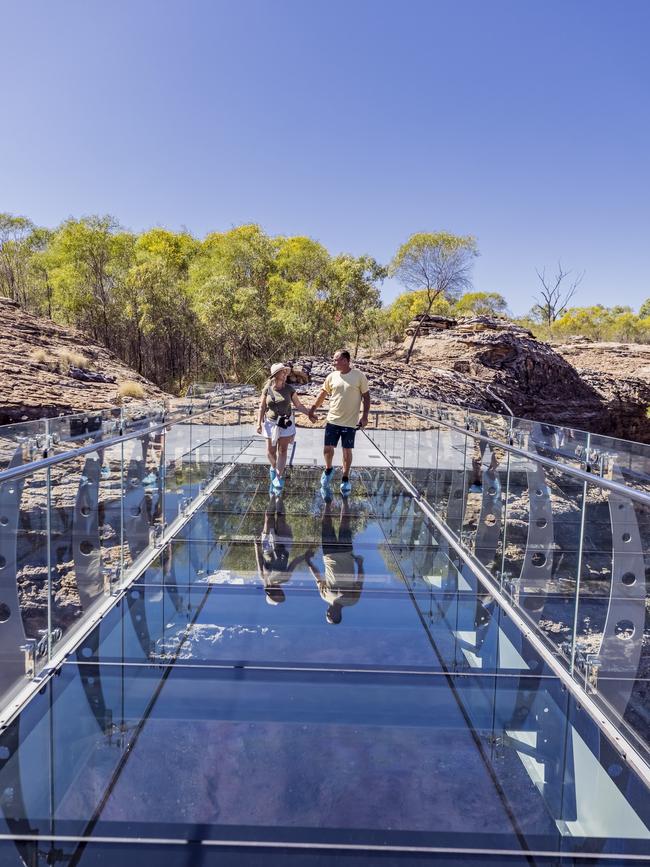 One of the glass-bottomed bridges at Cobbold Gorge.