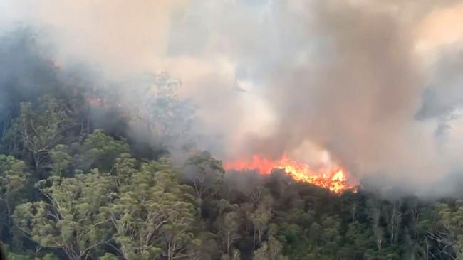 Aerial firefighting at (K’gari) Fraser Island bushfire - Photo Supplied QFES