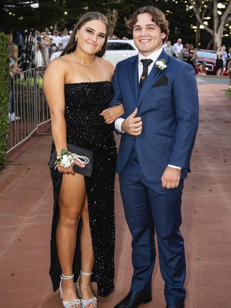 Noah Rogers and partner Elara Salisbury at St Mary's College formal at Picnic Point, Friday, March 24, 2023. Picture: Kevin Farmer