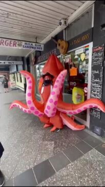 Giant Jewish squid and other protesters rally against Jenny Leong's Anti Semitic remarks