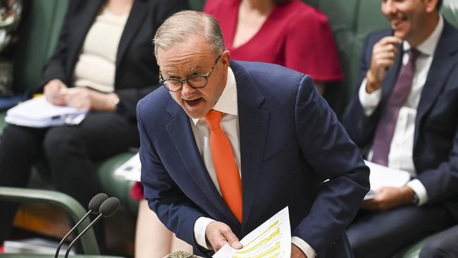 Prime Minister, Anthony Albanese during Question Time at Parliament House in Canberra. Picture: NCA NewsWire / Martin Ollman