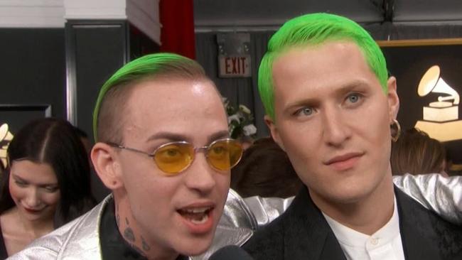 Mike Posner (right) and ‘Blackbear’ get weird on the red carpet.