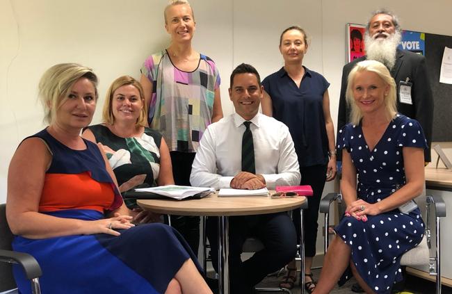 Community for Local Options for Secondary Education East spokeswoman Licia Heath (second from left) meets with Woollahra and Waverley Councillors plus MP Alex Greenwich (white shirt).