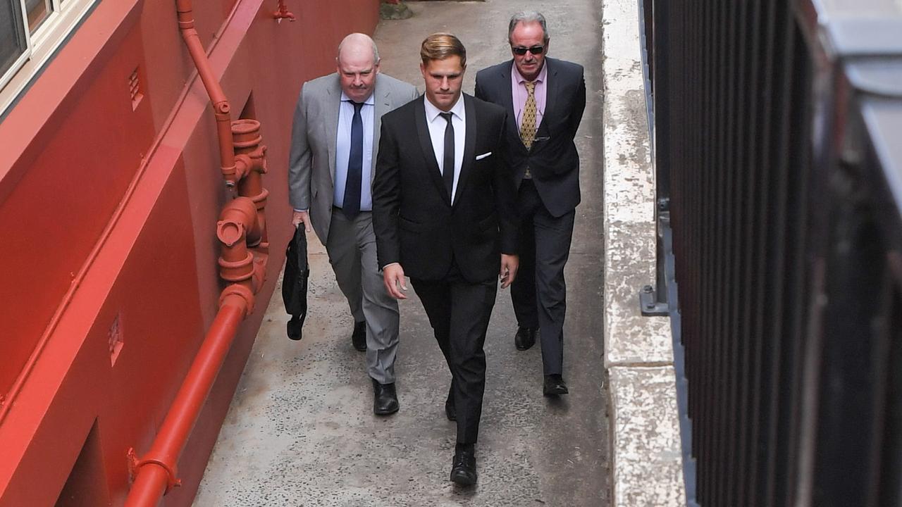 NRL player Jack de Belin arrives at Wollongong Local Court. Picture: NCA NewsWire/Simon Bullard