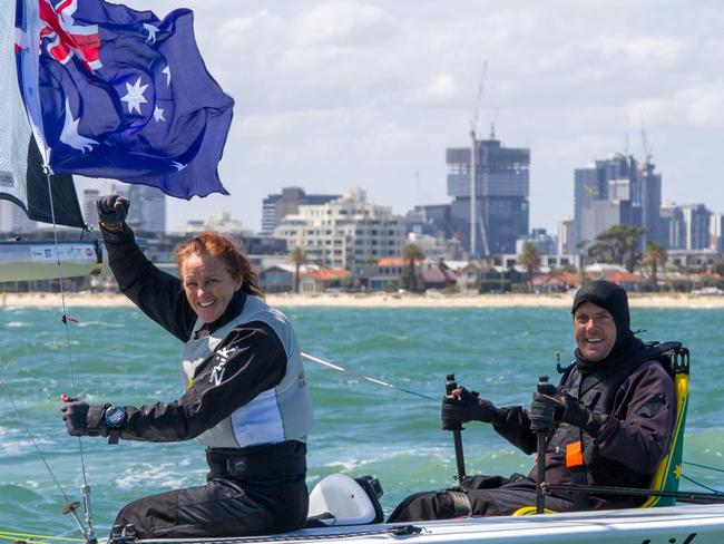 World champions Liesl Tesch and Daniel Fitzgibbon. Picture: Teri Dodds.