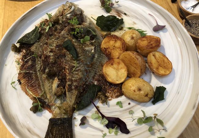 Flounder at Louca's Seafood & Grill.