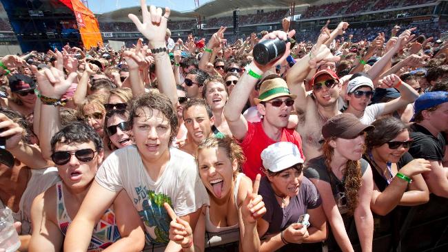 Kasabian fans rock out at Big Day Out 2010. Picture: JJ Sassine / news.com.au