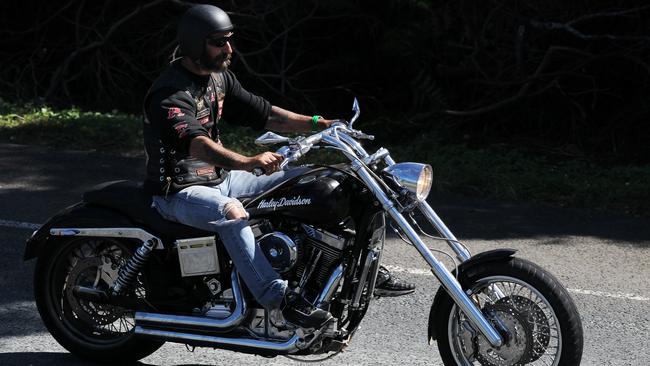 Hells Angels bikies arriving at Tweed Heads during their 2012 run.