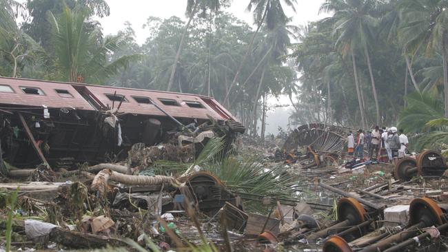 A train wreck where over 1000 people were killed near Hikkaduwa. pic. Phil Hillyard