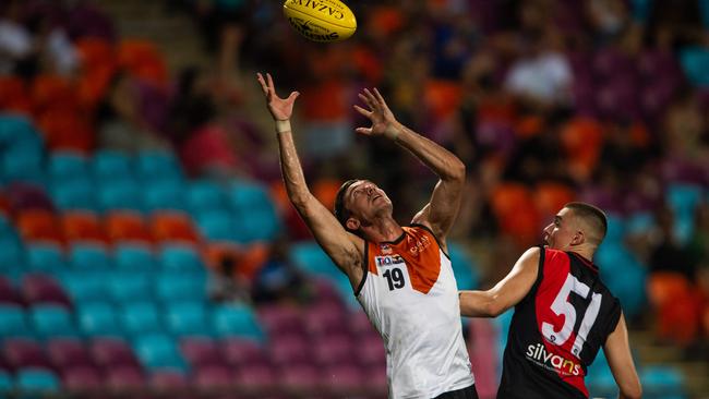 Matt Ryan and Campbell Gray as the NTFL Buffaloes' mens side beat the Essendon Bombers. Picture: Pema Tamang Pakhrin