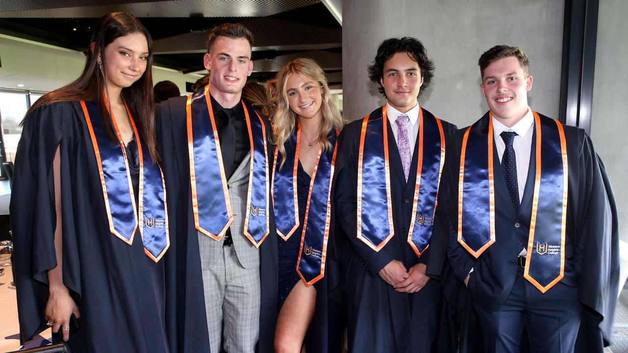 Western Heights College graduation at GMHBA stadium. Picture: Mike Dugdale