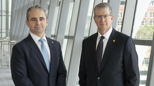 CBA chief executive Matt Comyn, left, and chair Paul O'Malley, who last week released the bank’s 2024 Climate Report, at the bank’s AGM.