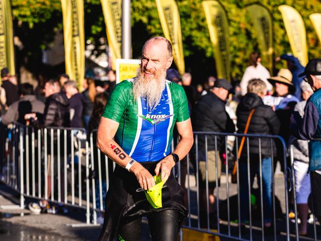 Competitors in the Ironman 70.3 Tasmania in Hobart Picture: Linda Higginson