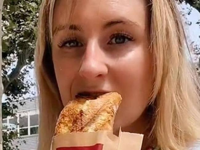 TikTok user @lili.debois shocked French viewers with the way she eats baguettes