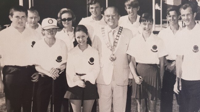 Gold Coast Mayor Sir Bruce Small opening the putt-putt course on September 19, 1969