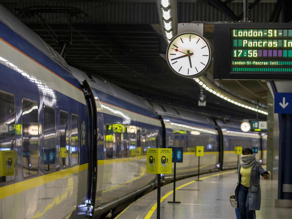 The departure of the last Eurostar train ride from Brussels to London, before the Brexit withdrawal agreement. Picture: AFP