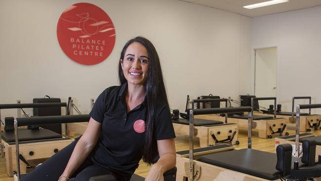 Cairns fitness model and business woman Caitlin Simms has just opened a new pilates studio – Balance pilates Centre – on Lake St. Picture: Brian Cassey