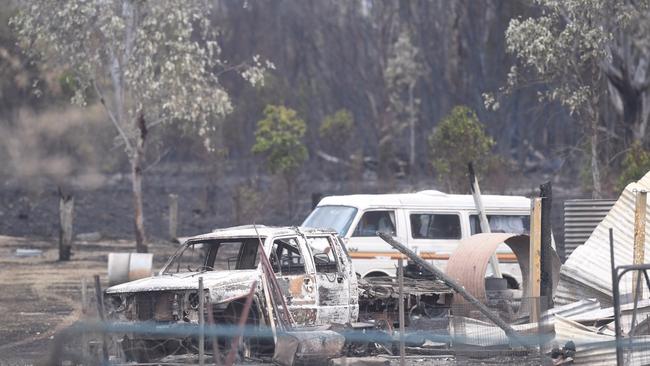 Damage to the town of Rappville after fire tore through the region in October, 2019. Bushfires continued across large parts of Northern NSW for months.