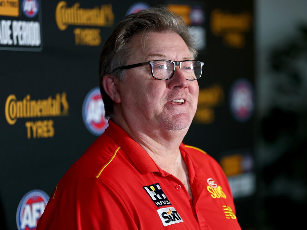 Gold Coast general manager of player talent and strategy Craig Cameron at Marvel Stadium last week. Picture: Josh Chadwick/AFL Photos via Getty Images.