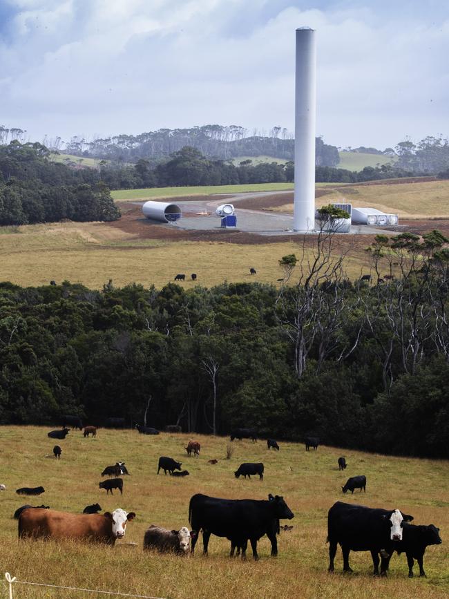 Granville Harbour Wind Farm construction. Picture: CHRIS KIDD