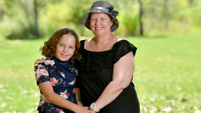 Townsville couple Brett and Peta Hearn with twins Bethany and Izabella, 11, have a special reason to support Sweetheart's Day this Valentine's Day with Izabella diagnosed while still in the womb with congenital heart disease. Peta Hearn with Izabella. Picture: Evan Morgan