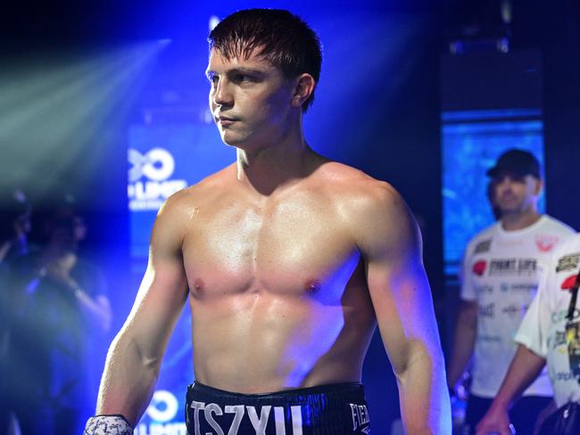 Tszyu will make his second defence of the Australian super-welterweight title against Mazoudier. Picture: No Limit Boxing