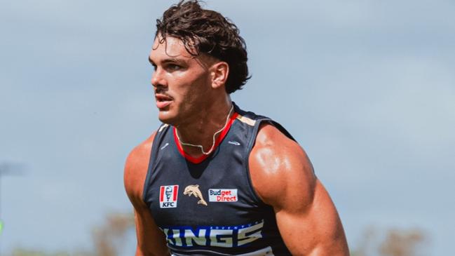 Herbie Farnworth at his first Dolphins training session. Pic: Dolphins Instagram