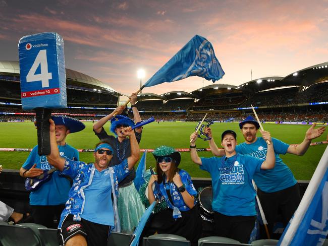 Strikers fans lap up the BBL at Adelaide Oval. Picture: Mark Brake – CA/Cricket Australia via Getty Images