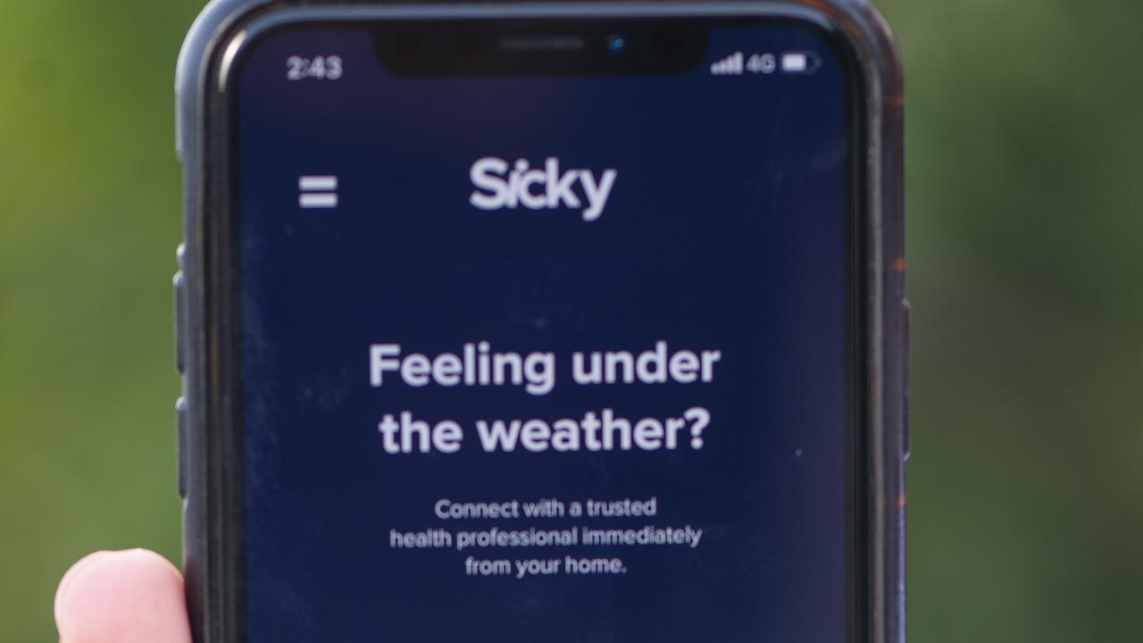 The Sicky app allows people to apply or a sick leave certificate for up to two days. Picture: Rob Leeson