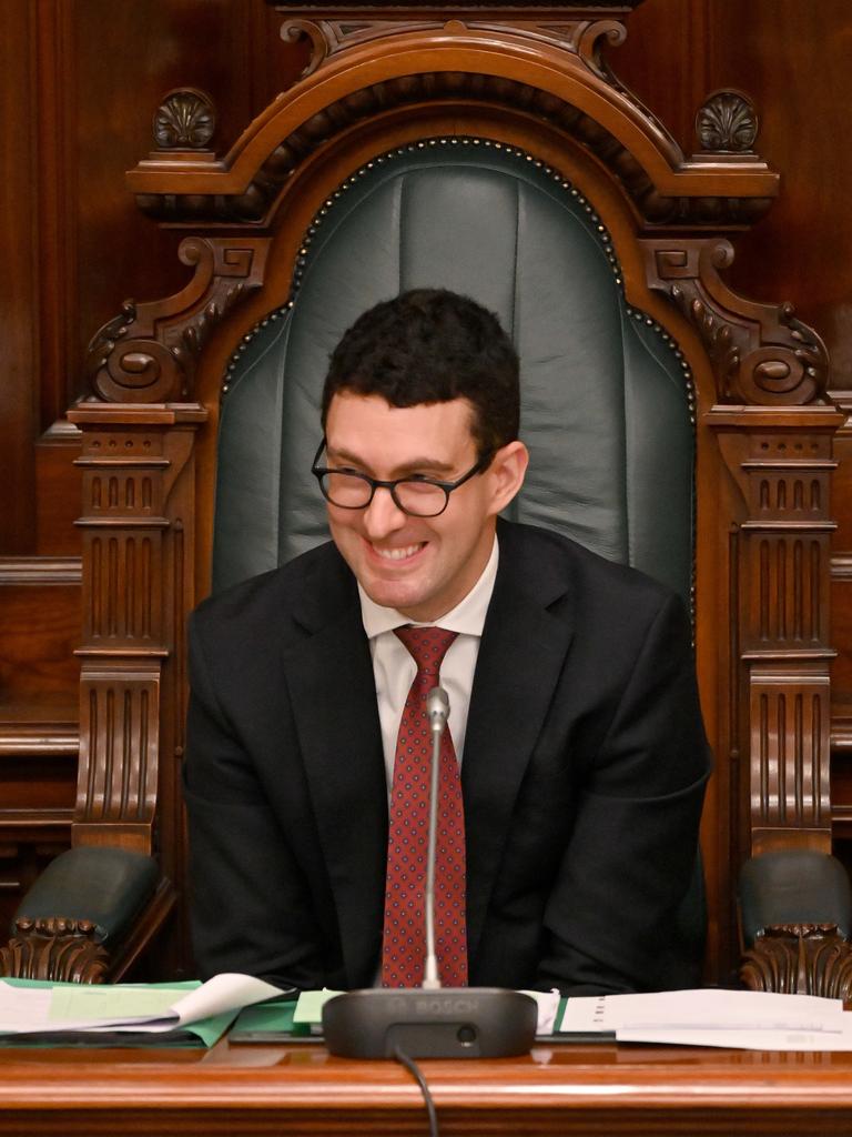 Newly elected speaker Dan Cregan during Question Time at Parliament House last week. Picture: Naomi Jellicoe