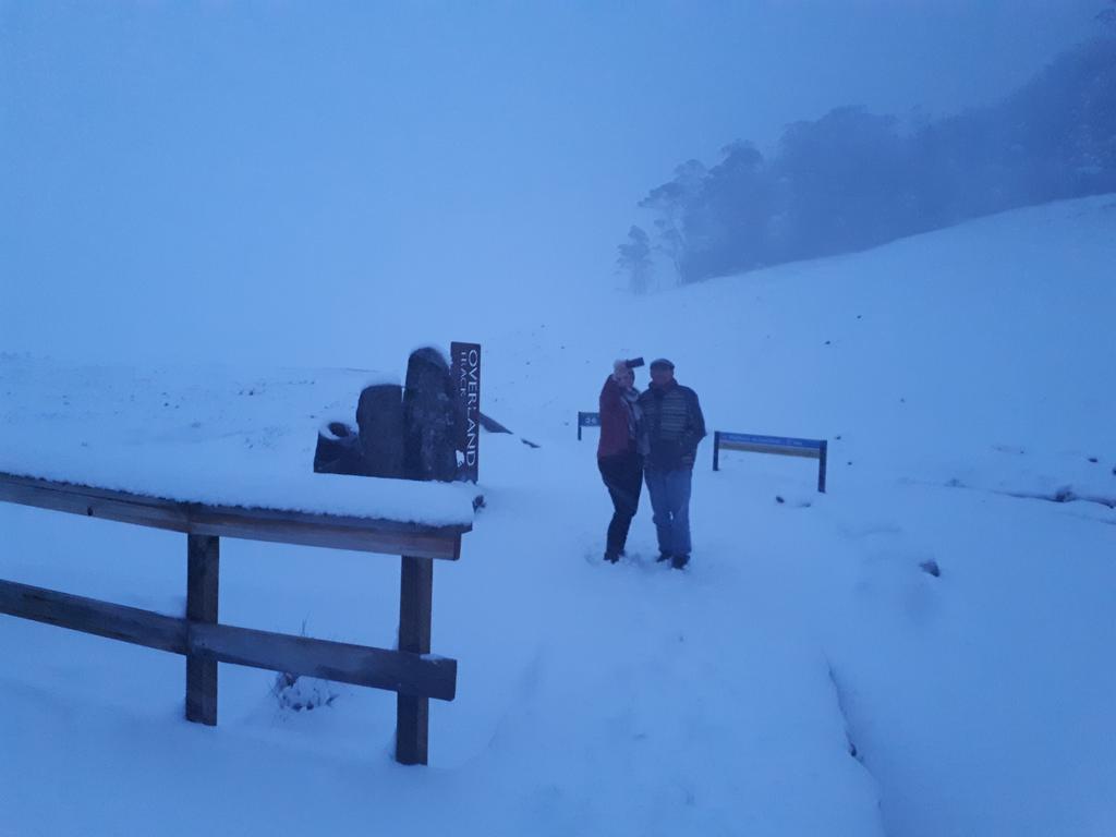 Tourists take a selfie at Cradle Mountain. Picture: Robin’s Nest