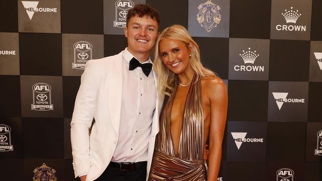 Hawthorn FC player Jack Ginnivan and Lily Mitchell. Picture: Michael Klein