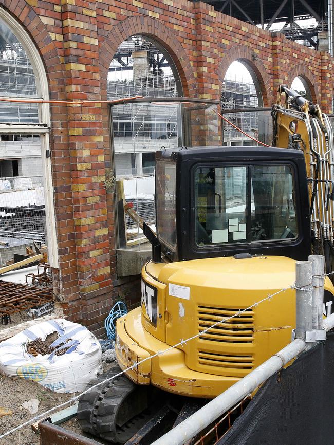 The pool is now a construction site. Picture: John Appleyard