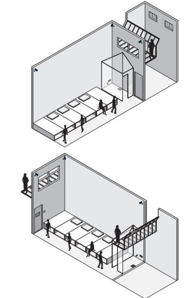 ‘I had been counting down the days’ … an illustration of Cheng Lei's cell, with the no-privacy bathroom and tiny exercise yard at the right. One small distraction, not in this picture, was a TV.