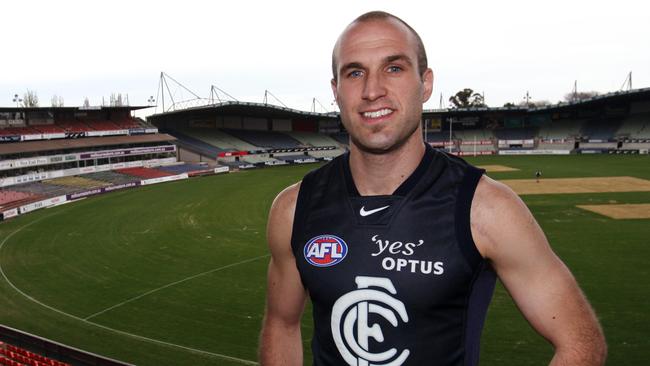 Chris Judd at Carlton’s Princes Park after he was unveiled as a Blue.