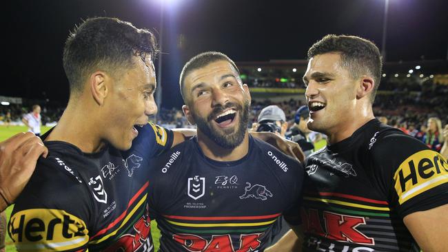 The Panthers are a happy team in 2020 and the man in the middle, Josh Mansour, deserves plenty of credit. Picture: Mark Evans/Getty Images