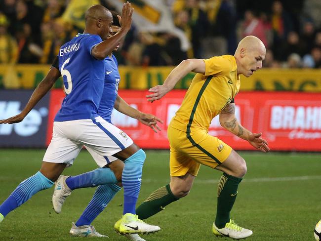 Aaron Mooy in action against the Socceroos.