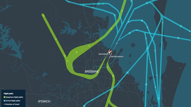 Summer early evening flight paths when southerlies are blowing.