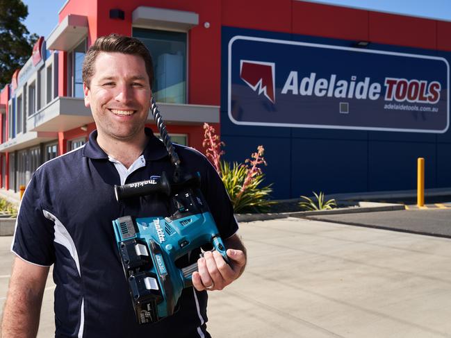 Adam Peach poses for a picture at Adelaide Tools in Mile End South, which has been purchased by Bunnings, Friday, Oct. 11, 2019. Picture: MATT LOXTON