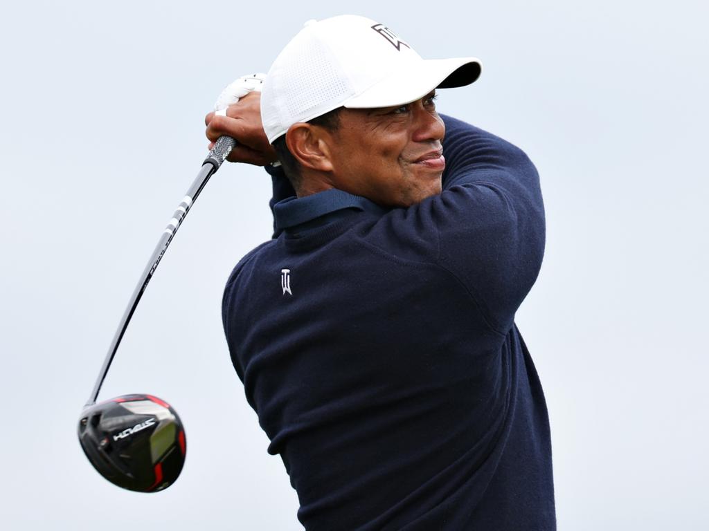 Tiger Woods tees of at St Andrews. Picture: Getty Images