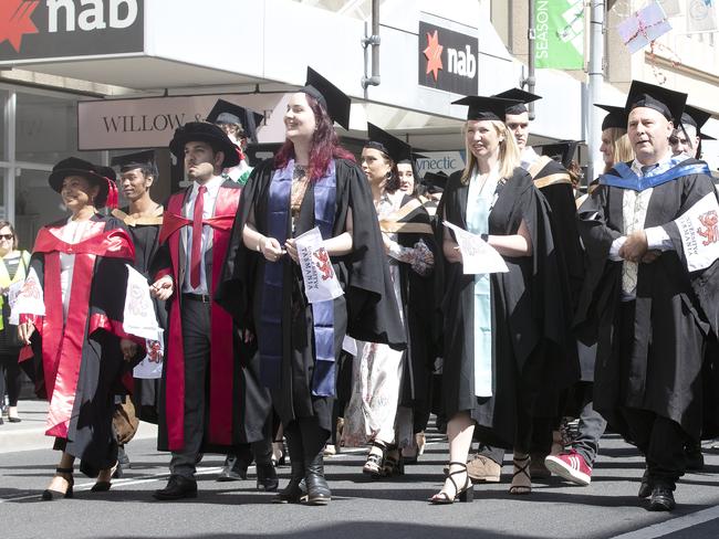 Town and Gown at the UTAS Graduation, Launceston. PICTURE CHRIS KIDD