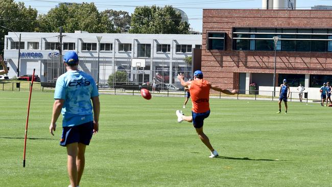 North Melbourne players prepared for AFLX. Picture: Jay Town