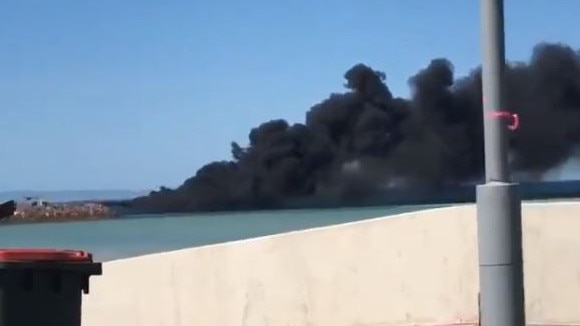 A fire has broken out on the Whyalla jetty. Picture: George Vlachoulis