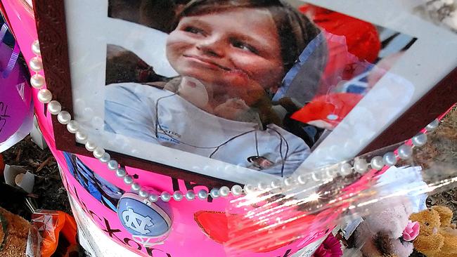 Part of a memorial shrine set up after Zahra disappeared in 2010.