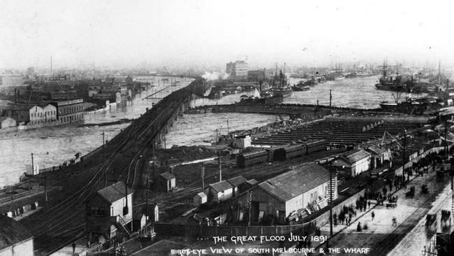 South Melbourne and the Yarra wharves in July 1891.