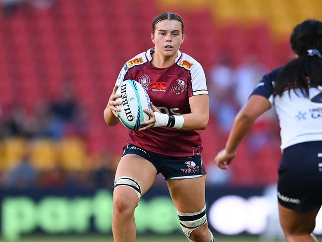 Jemma Bemrose of the Reds in action during the round three Super Rugby Women's match between Queensland Reds and ACT Brumbies. Picture: Albert Perez/Getty Images.